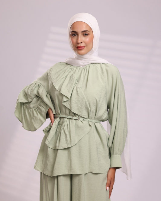 Mint Ruffle Co-ord Set