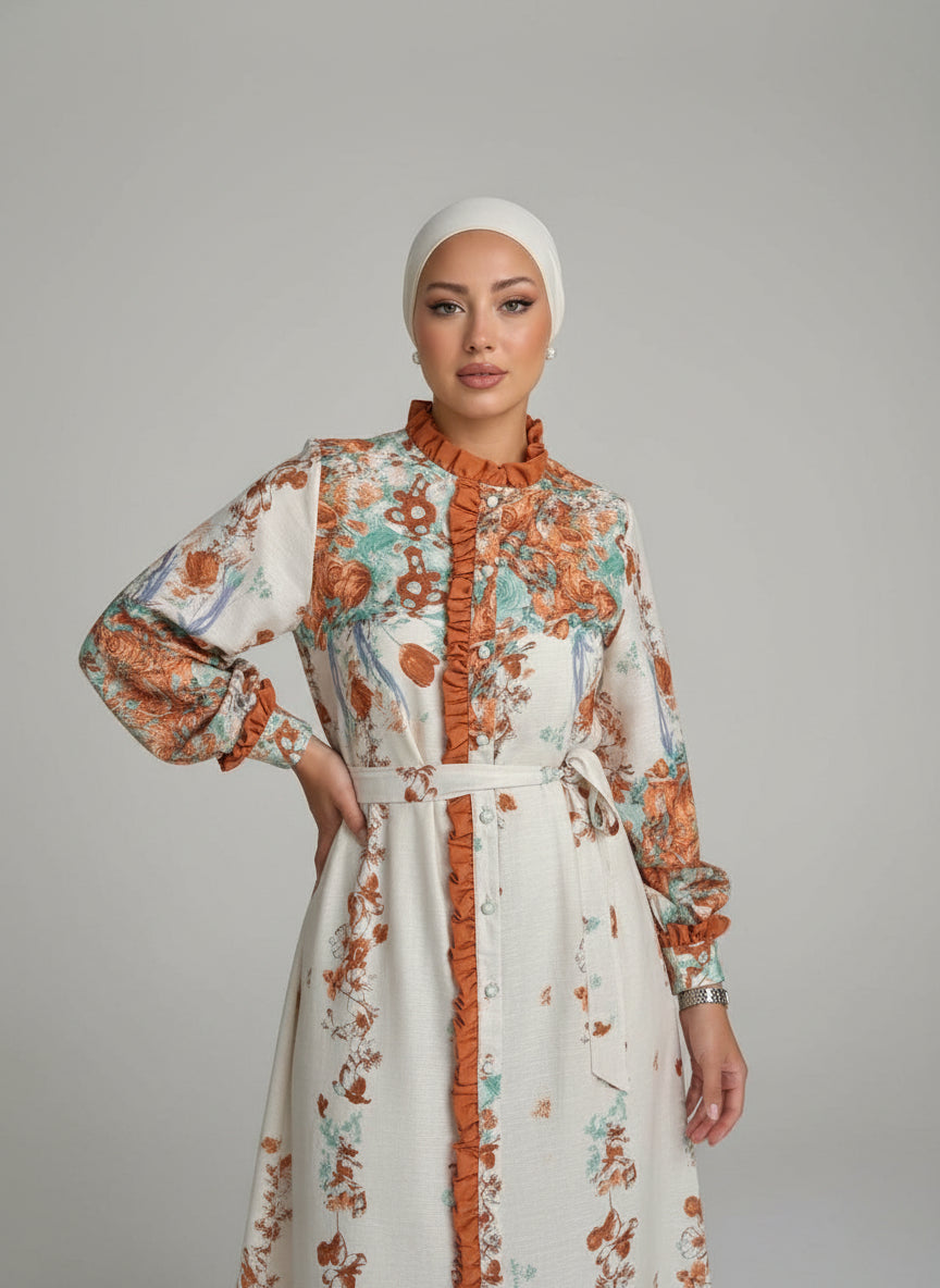 Desert Bloom Linen Dress
