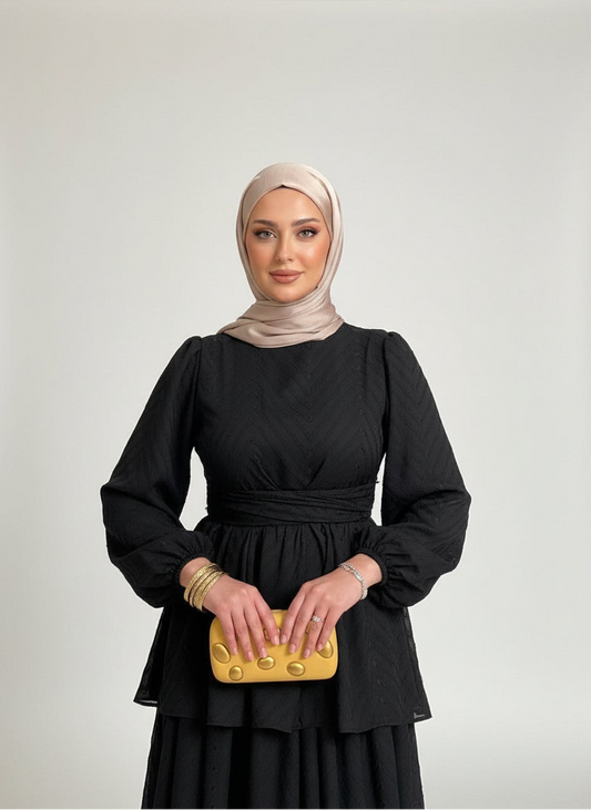 Classic Black Tiered Maxi Dress