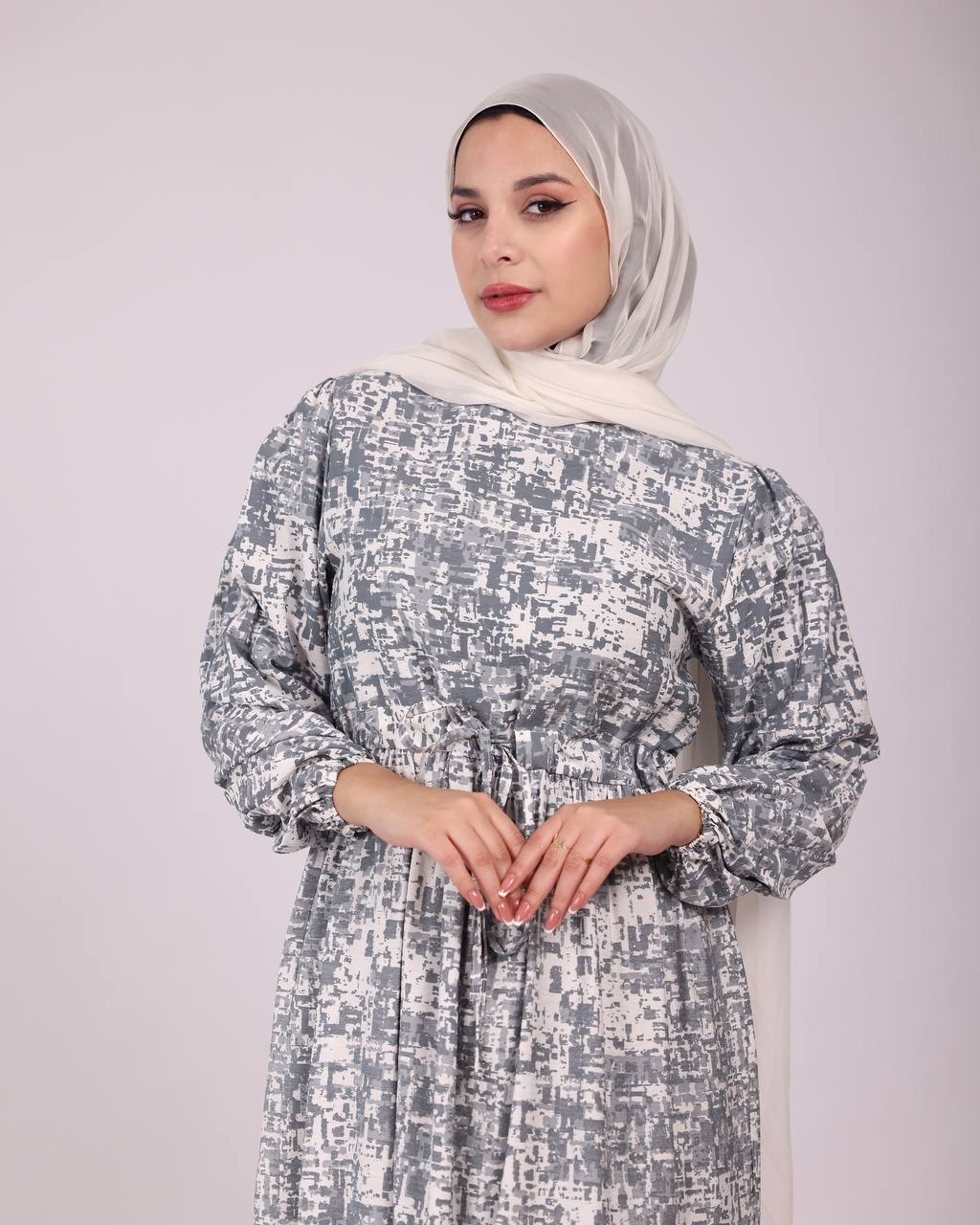 Grey & White Dress