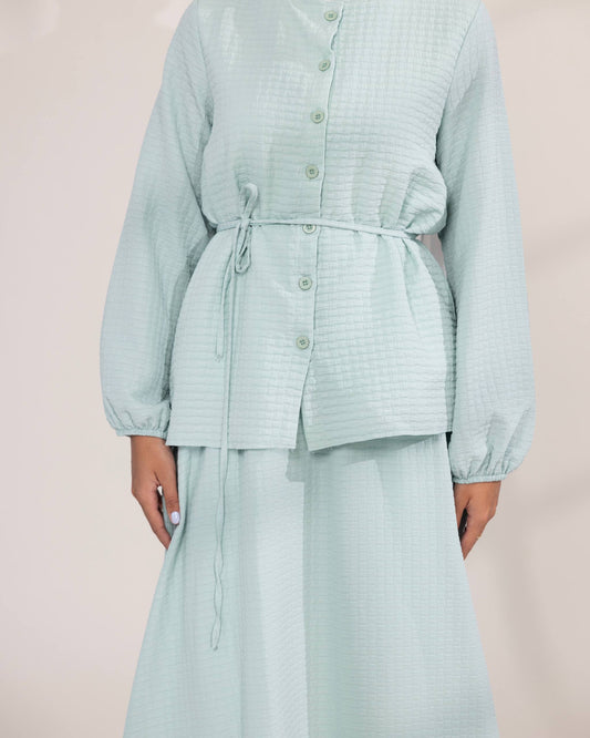 Mint Elegance Co-Ord Skirt Set