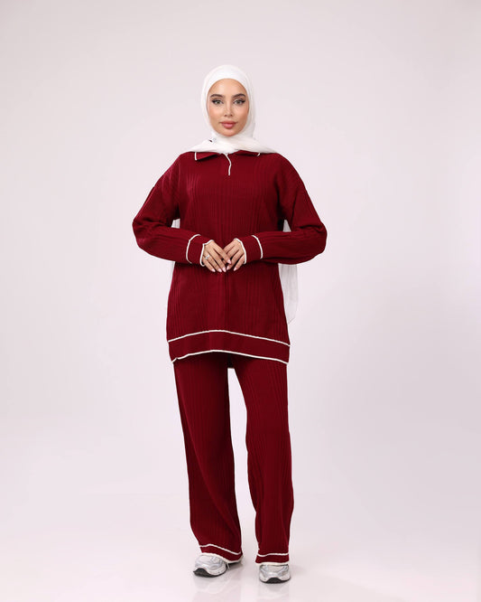 Burgundy Wool Set