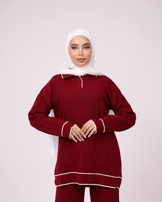 Burgundy Wool Set