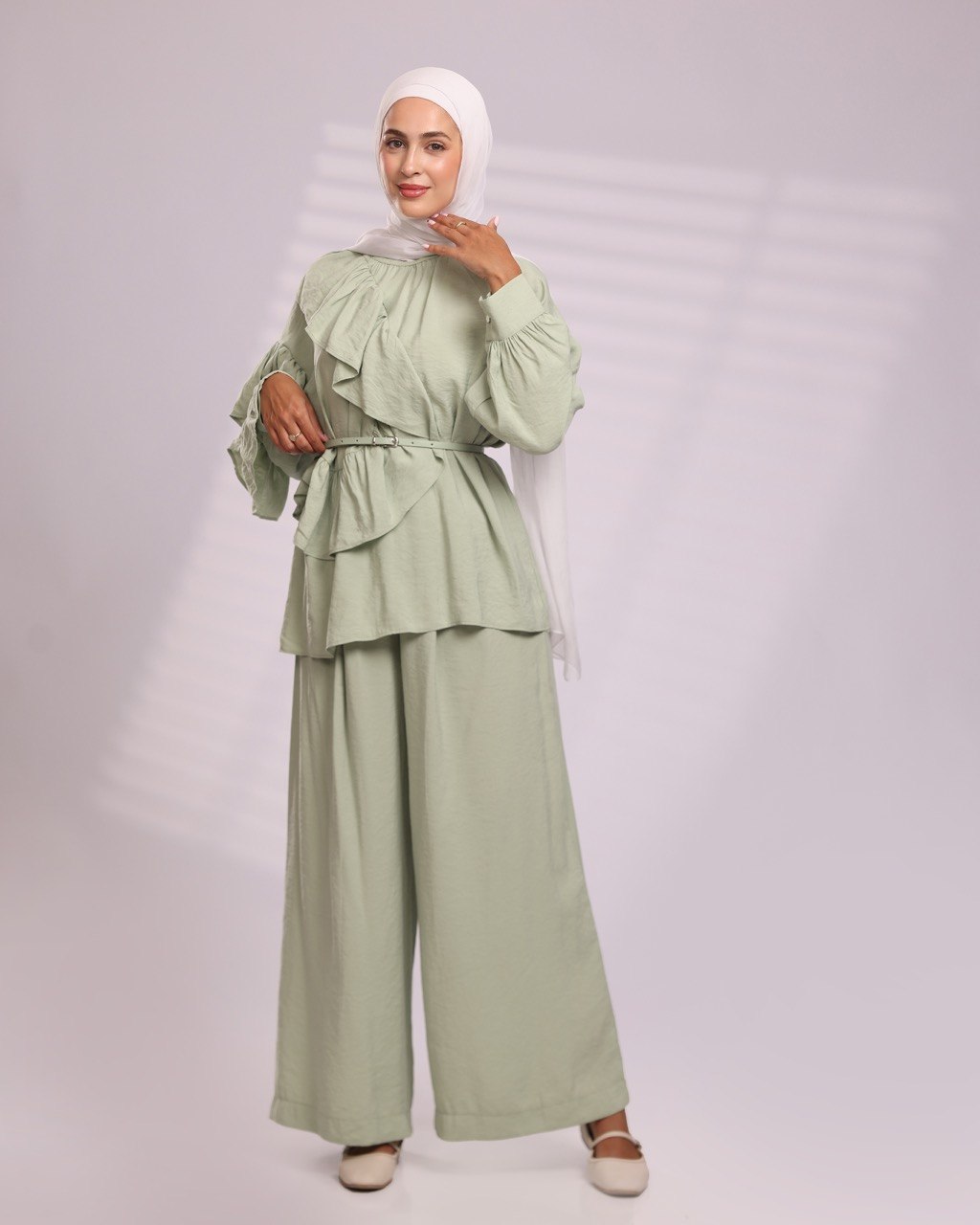 Mint Ruffle Co-ord Set