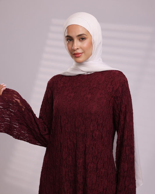 Elegant Burgundy Lace Set