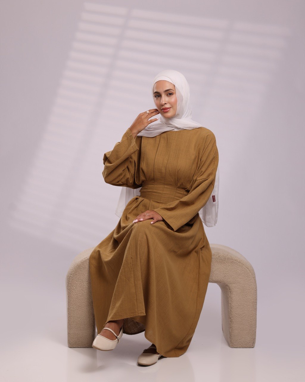 Golden Dune Linen Dress