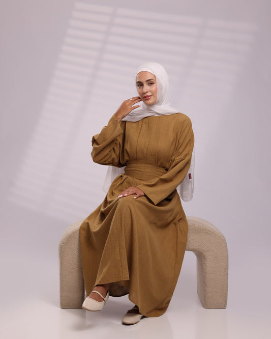 Golden Dune Linen Dress