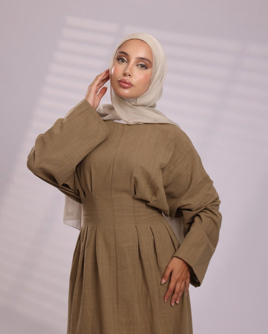 Sahara Sculpt Linen Dress
