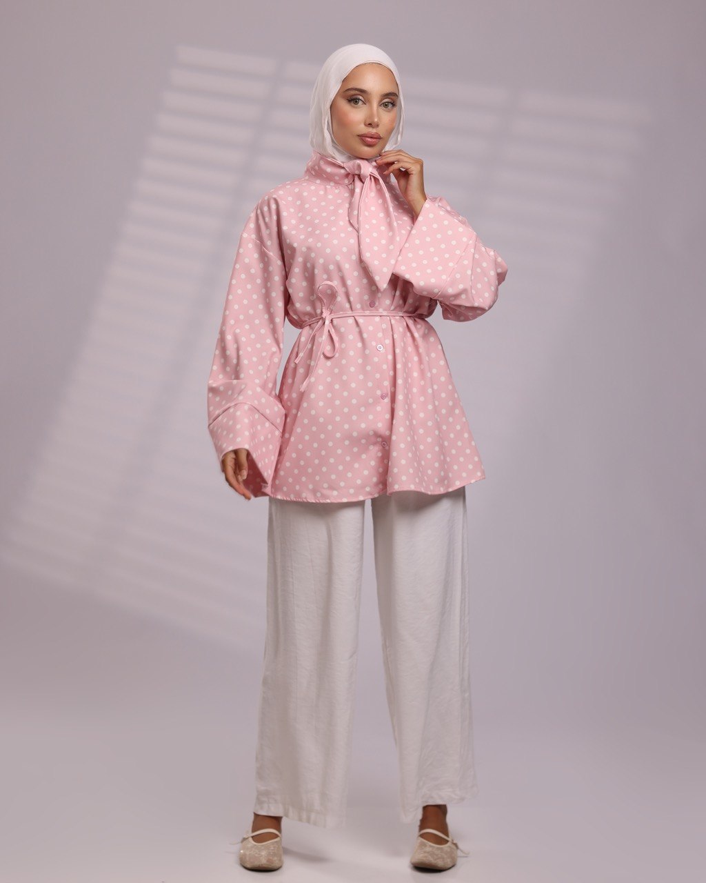 Blush Polka Bow Shirt