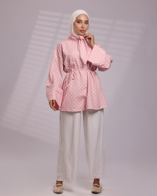 Blush Polka Bow Shirt