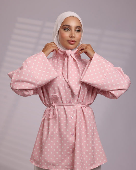 Blush Polka Bow Shirt