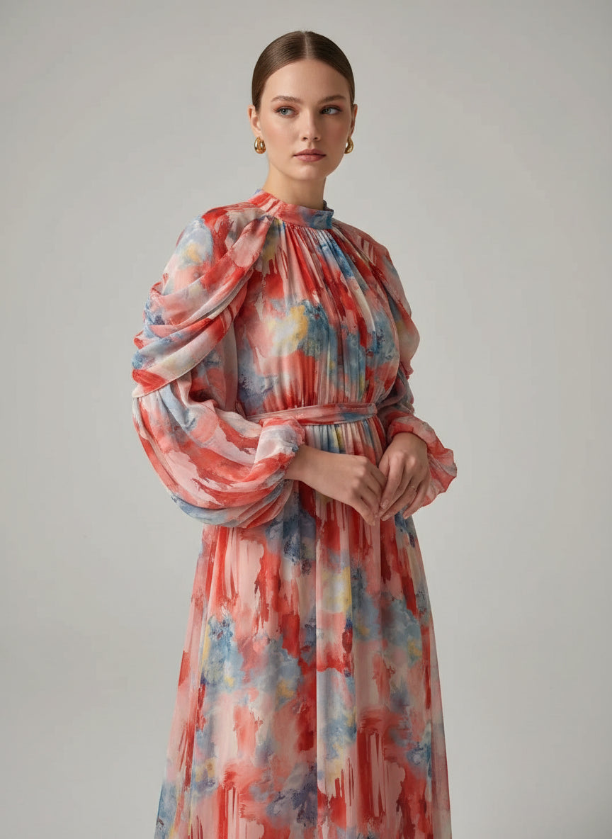Ethereal Watercolor Maxi Dress