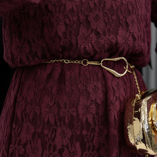 Elegant Burgundy Lace Set