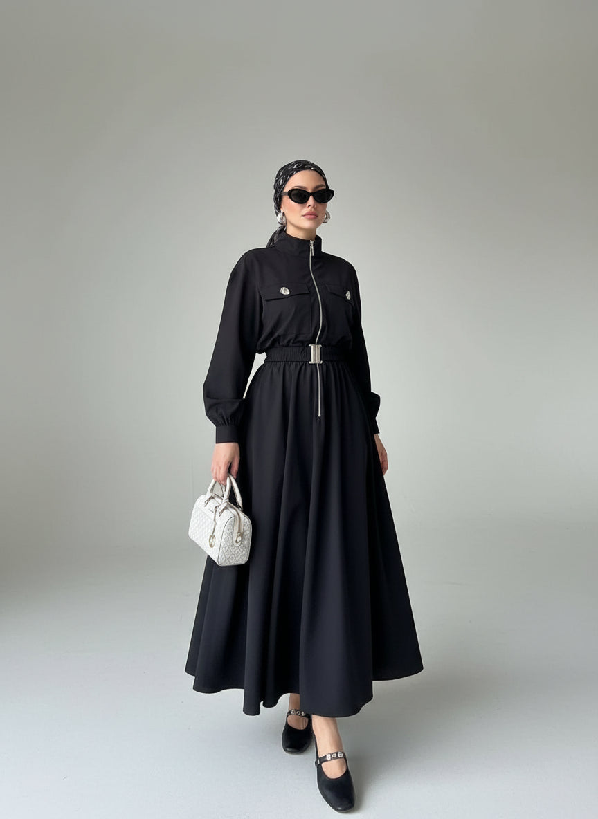 Black Belted Dress