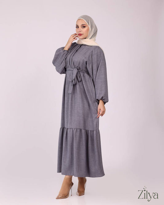 Blue-Grey Simple Dress