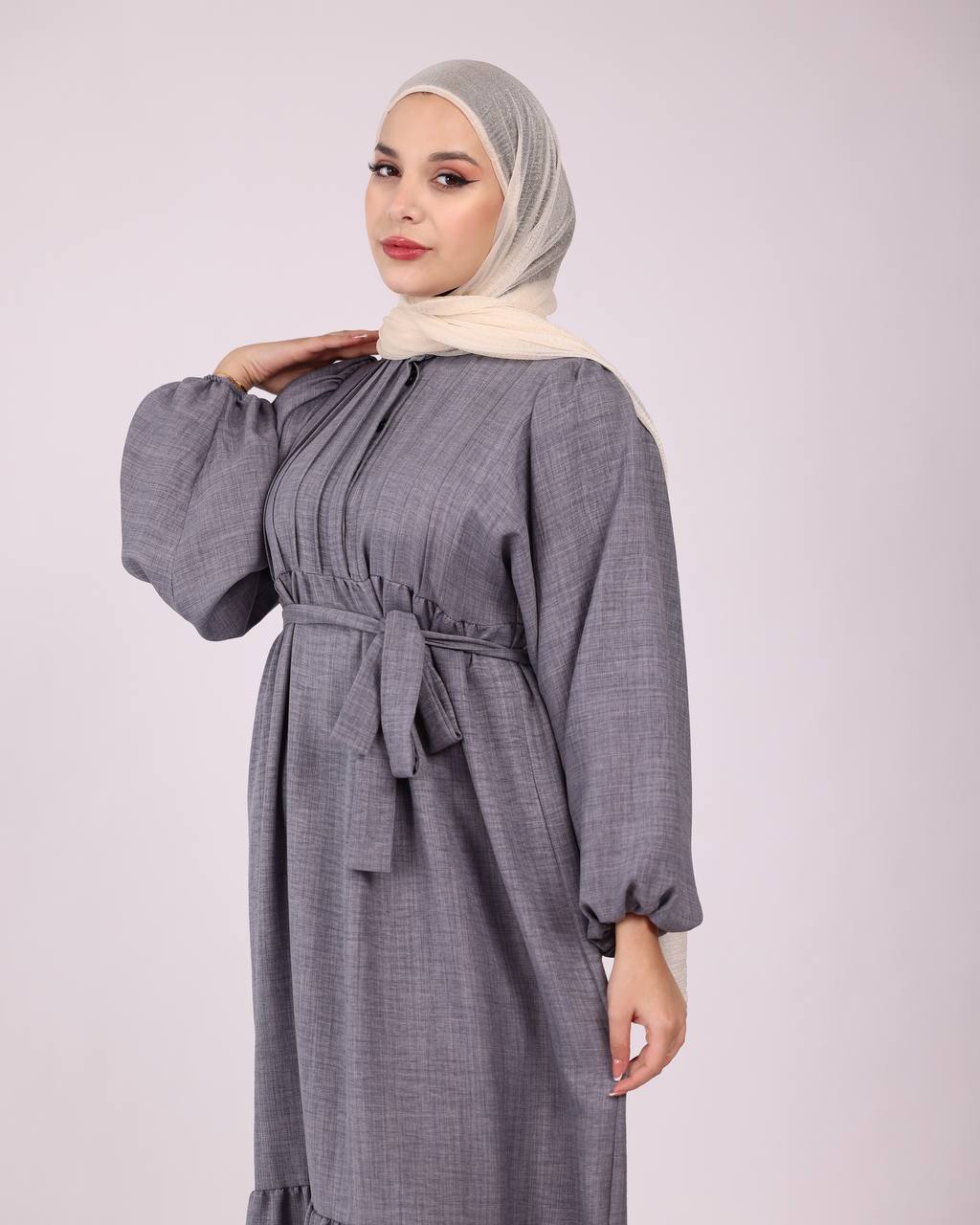 Blue-Grey Simple Dress