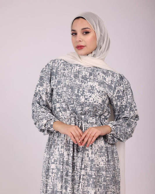 Grey & White Dress