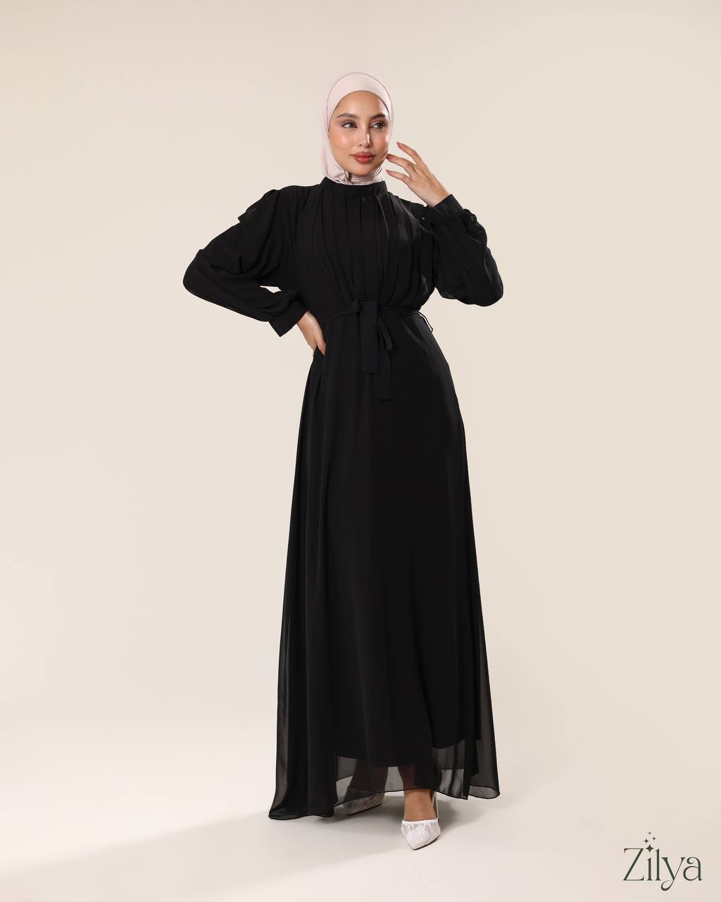 Midnight Pleated Dress