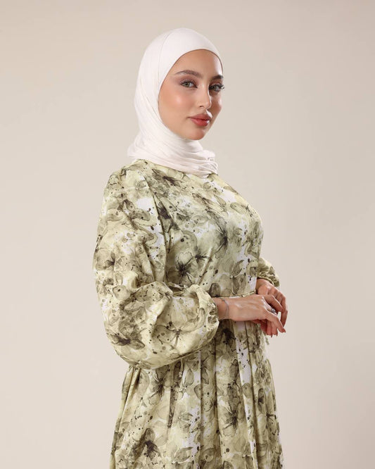 Greenish Floral Dress