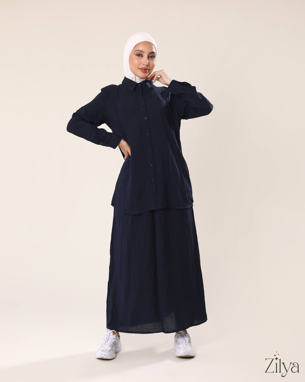 Dark Blue Skirt Set