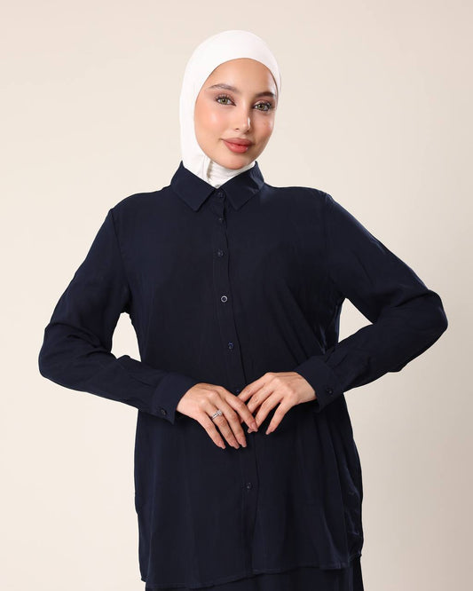 Dark Blue Skirt Set