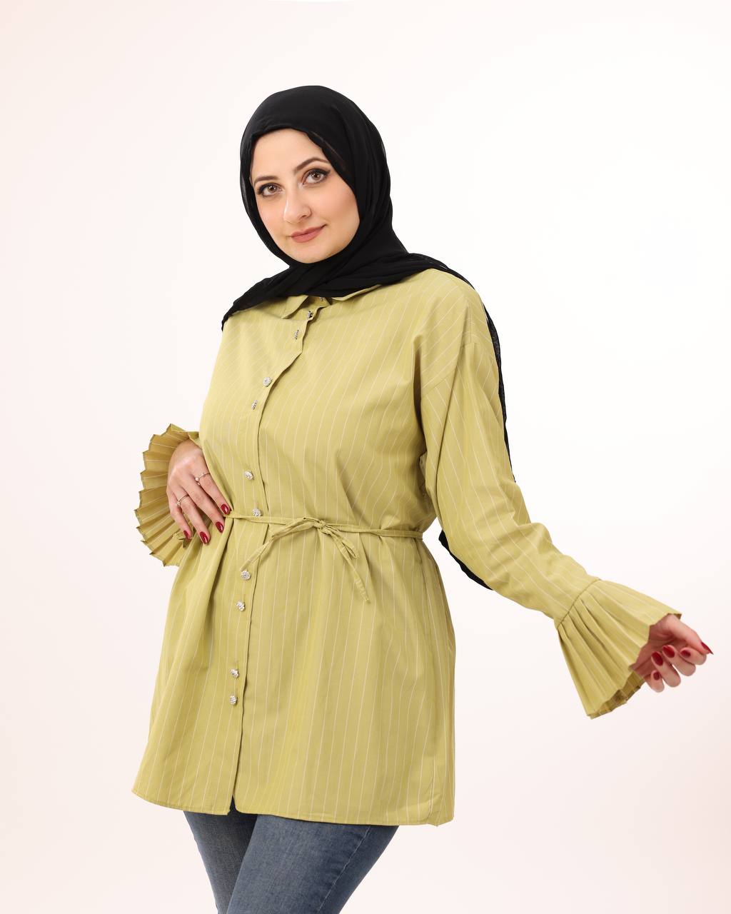 Pleated Mustard Shirt