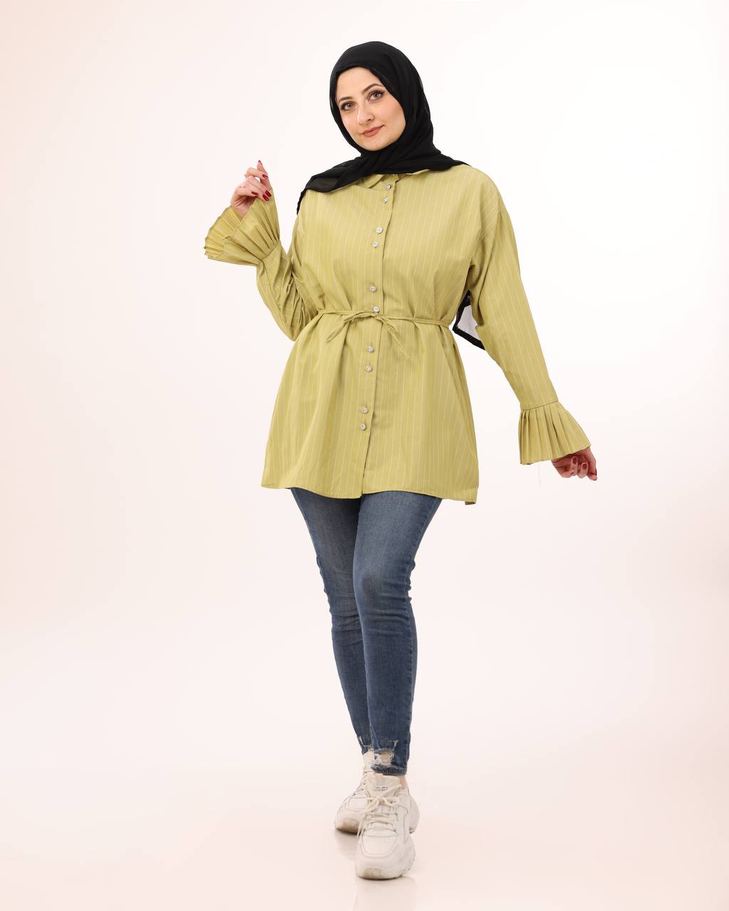Pleated Mustard Shirt