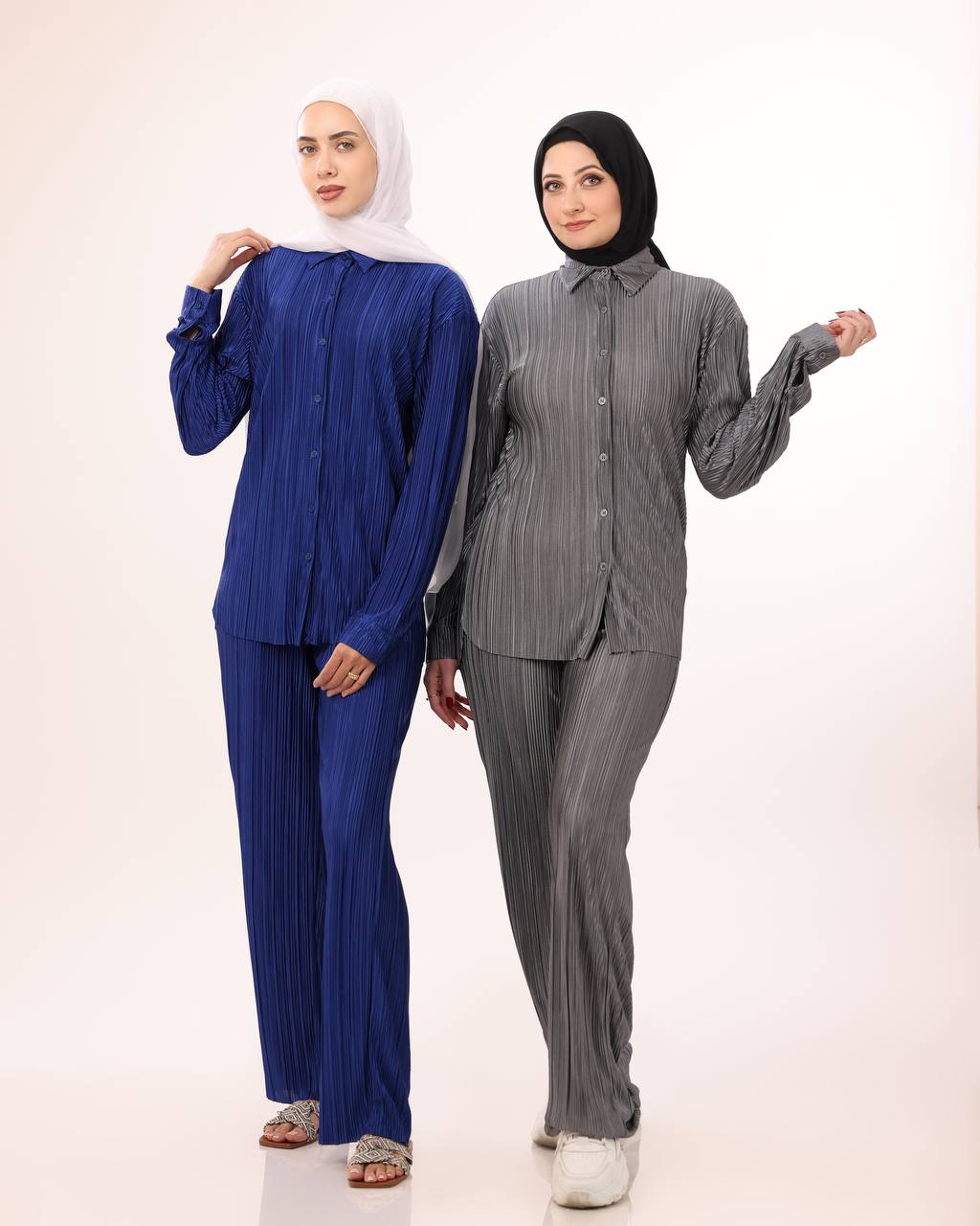 Grey Pleated Set