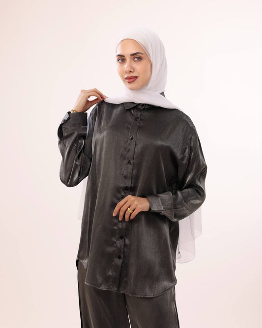 Charcoal Satin Set