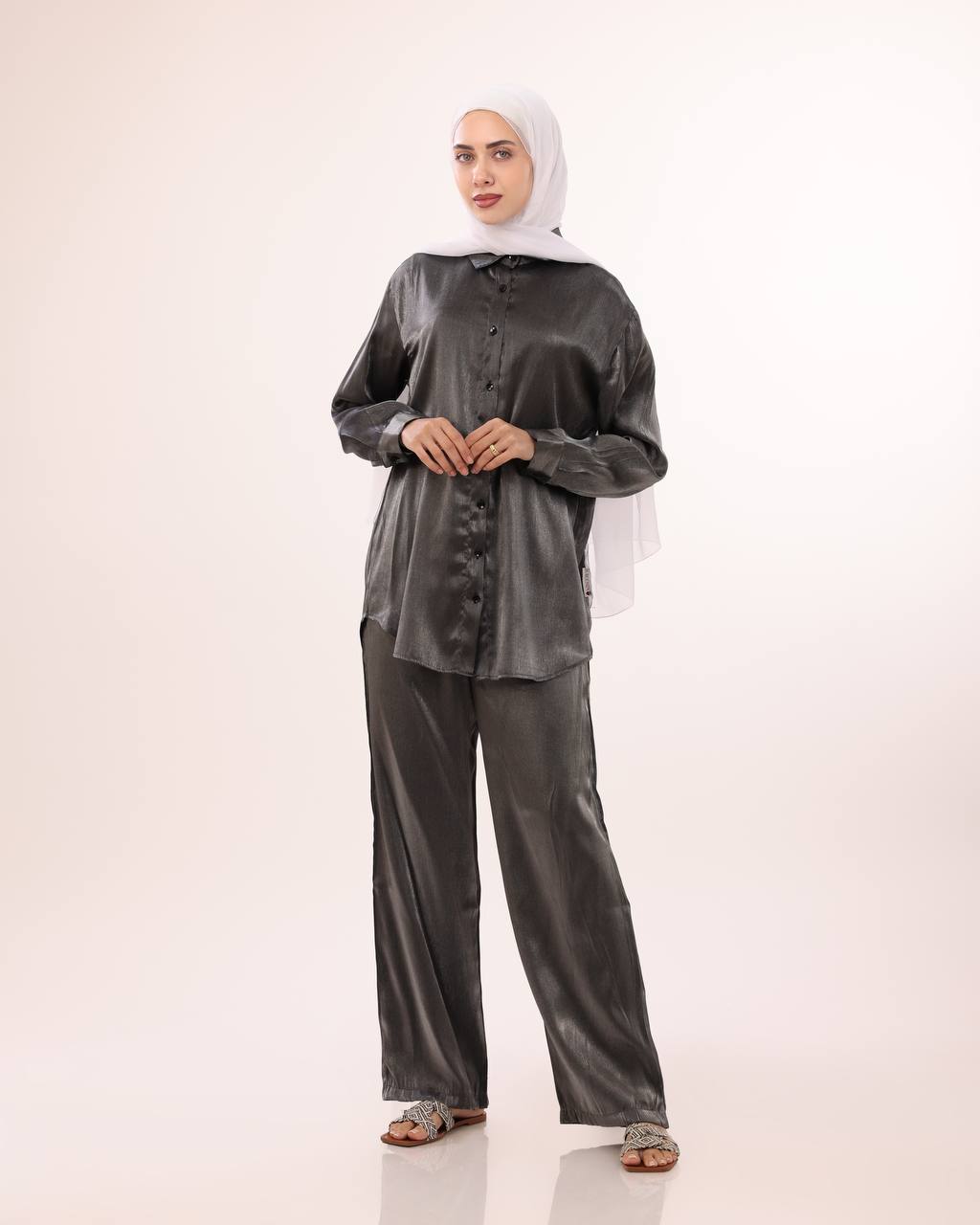 Charcoal Satin Set