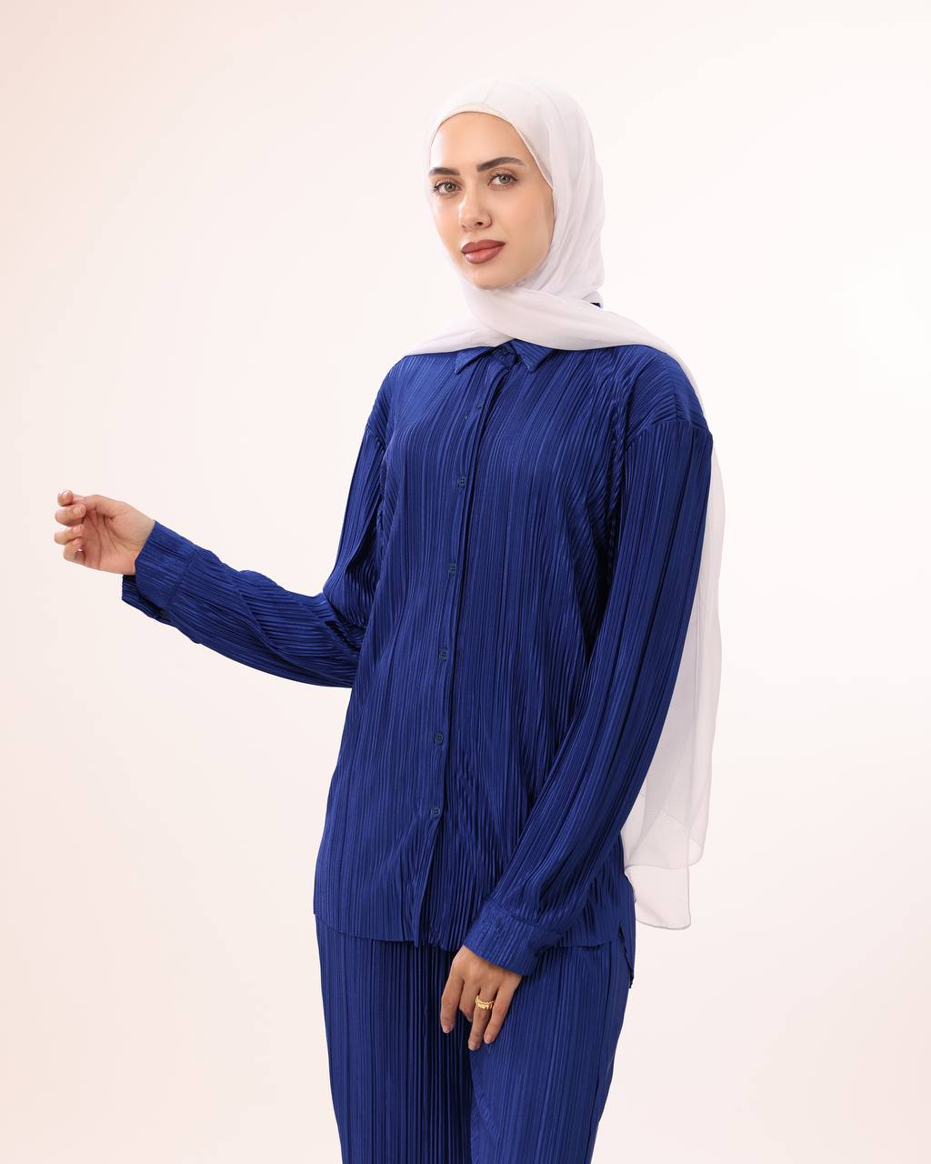 Navy Pleated Set
