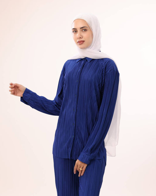Navy Pleated Set
