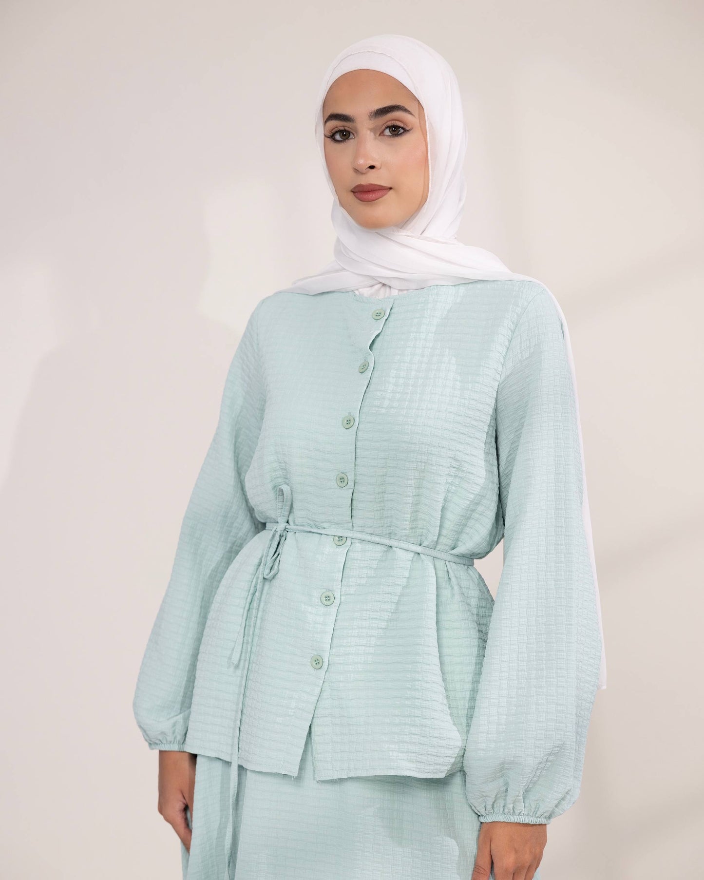 Mint Elegance Co-Ord Skirt Set