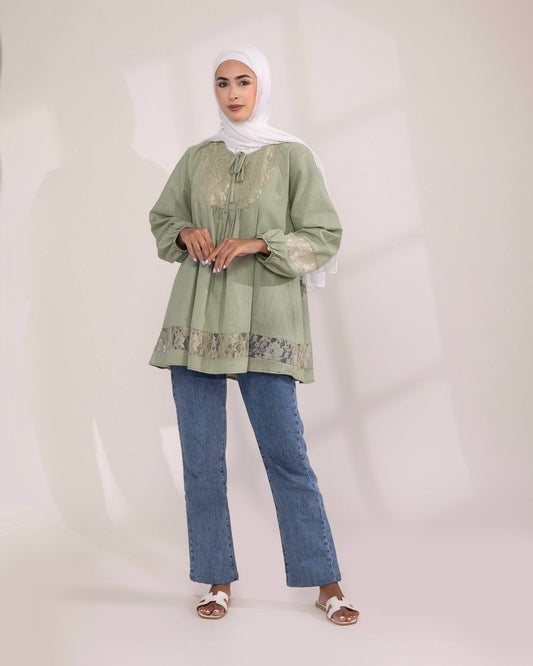 Sage Green Lace Tunic
