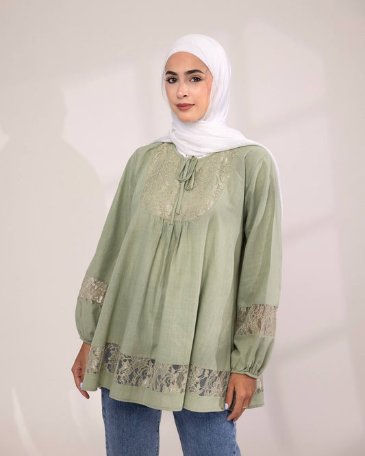 Sage Green Lace Tunic