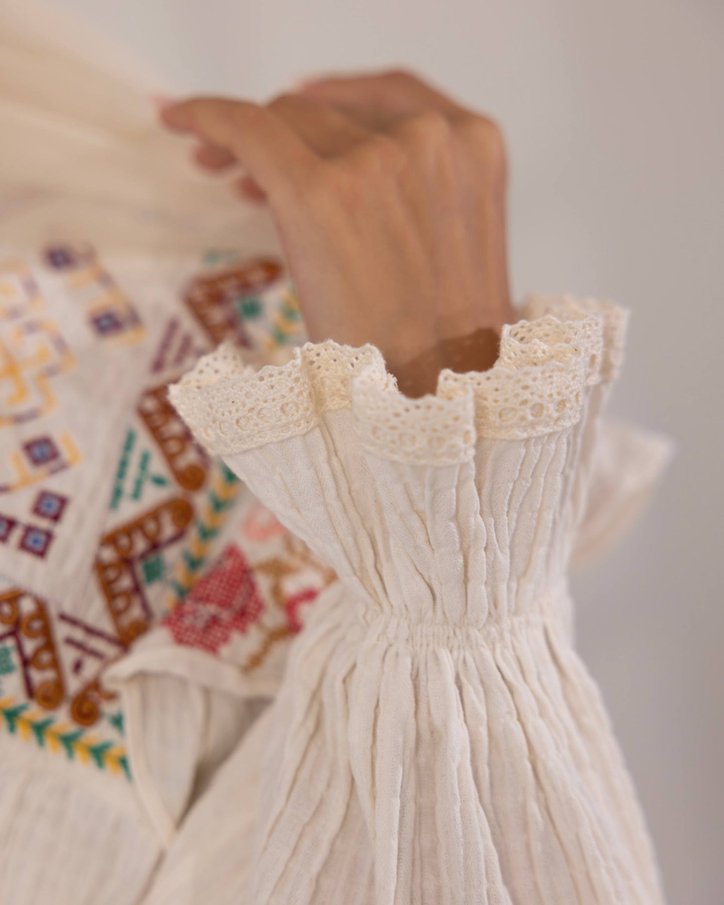 Embroidered Cream Shirt