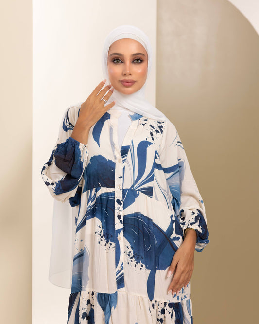 Ocean Brushstroke Maxi Dress