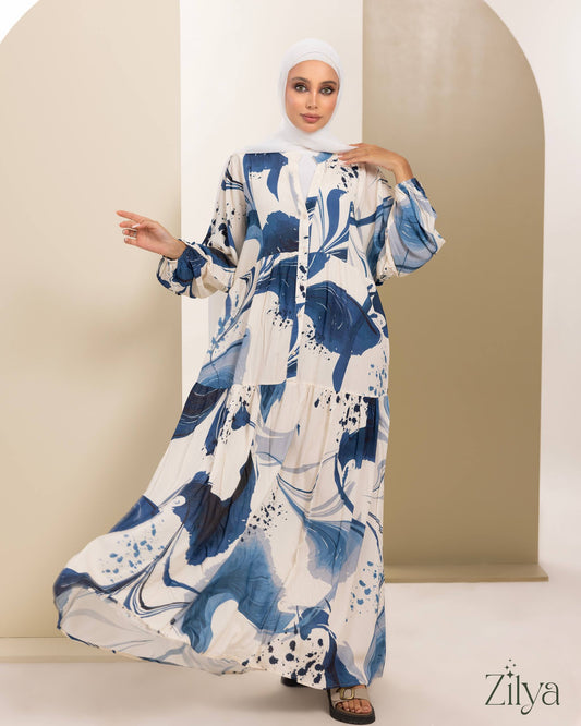 Ocean Brushstroke Maxi Dress