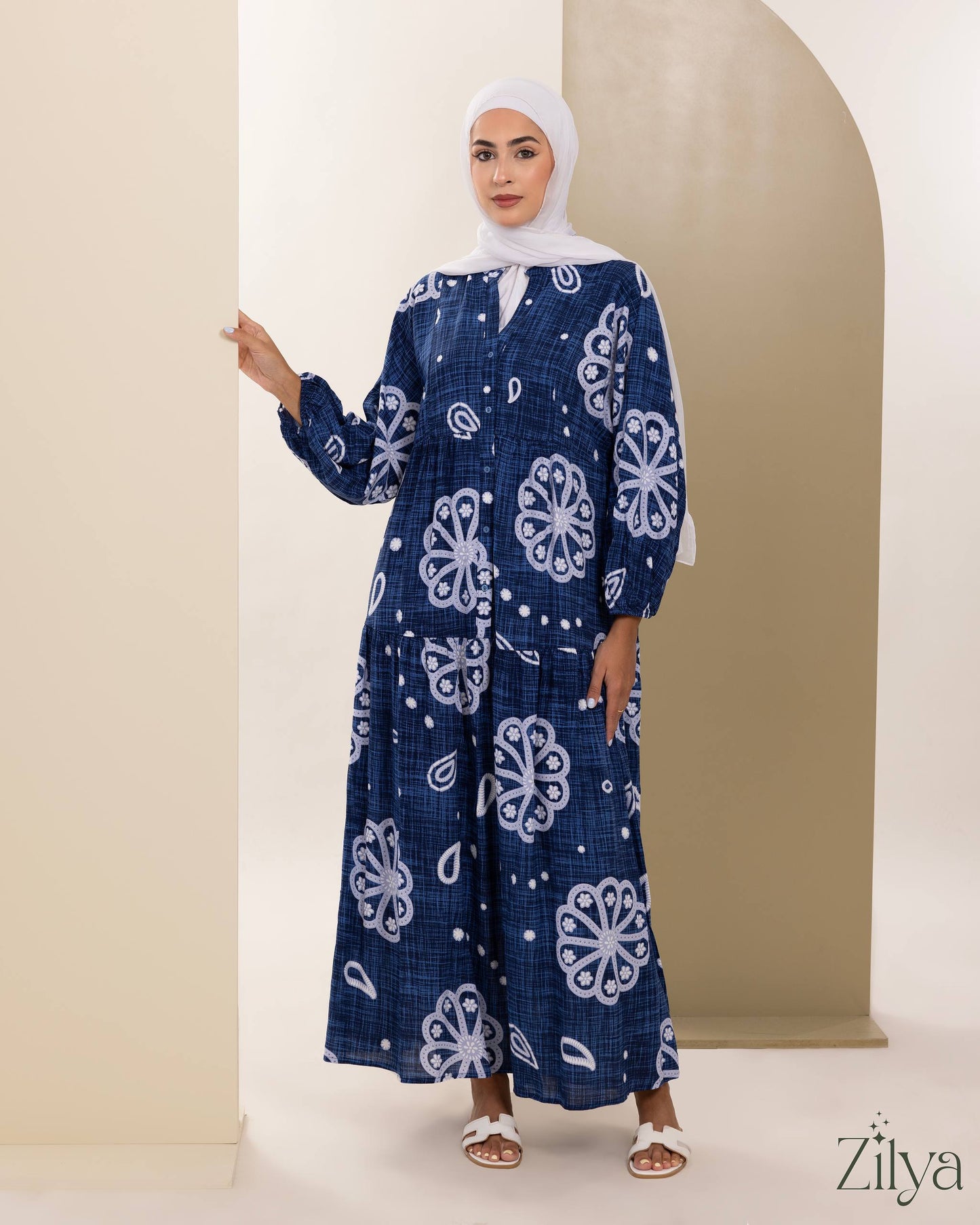 Denim Floral Dress