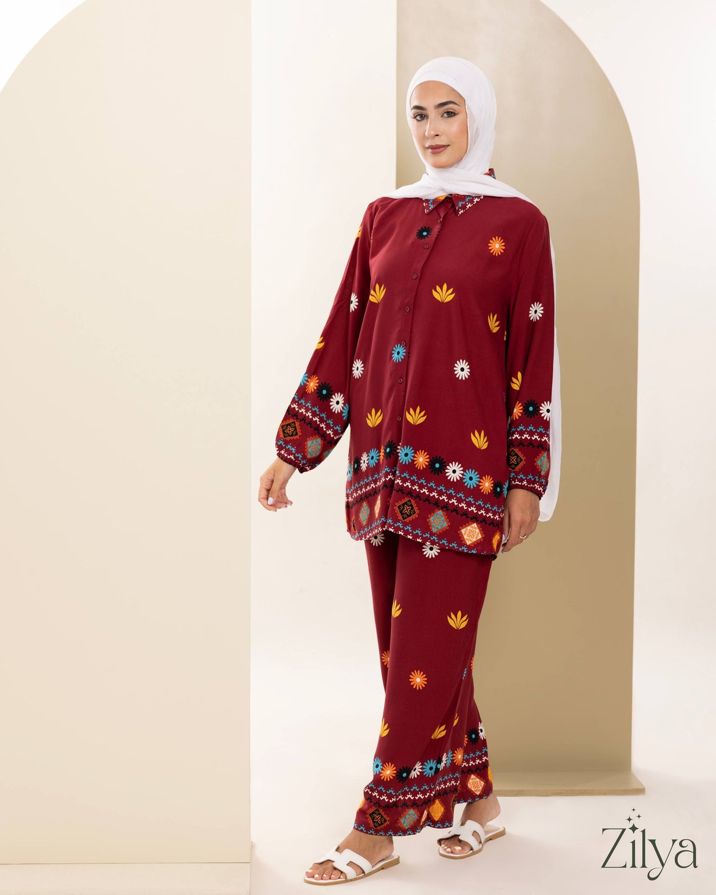 Burgundy Meadow Set